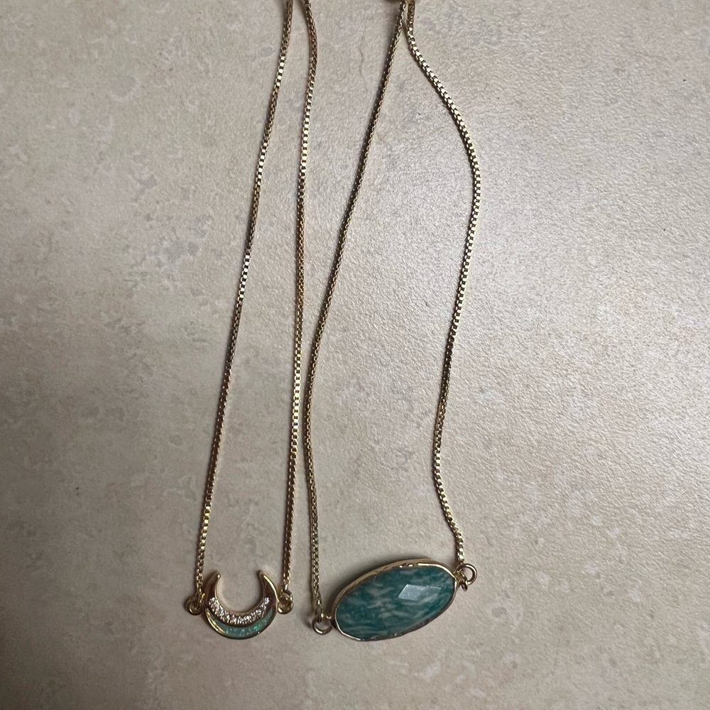 Amazonite and Opal Anklets
